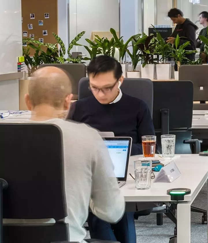 Sensory design workstations with office plants