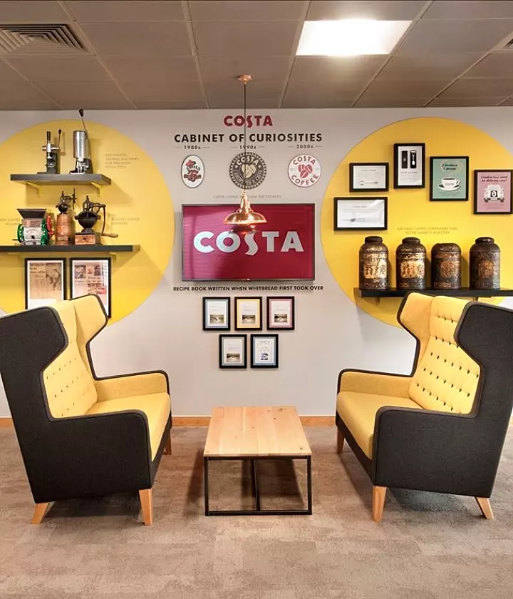 Coffee shop inspired breakout space for Costa, Basildon