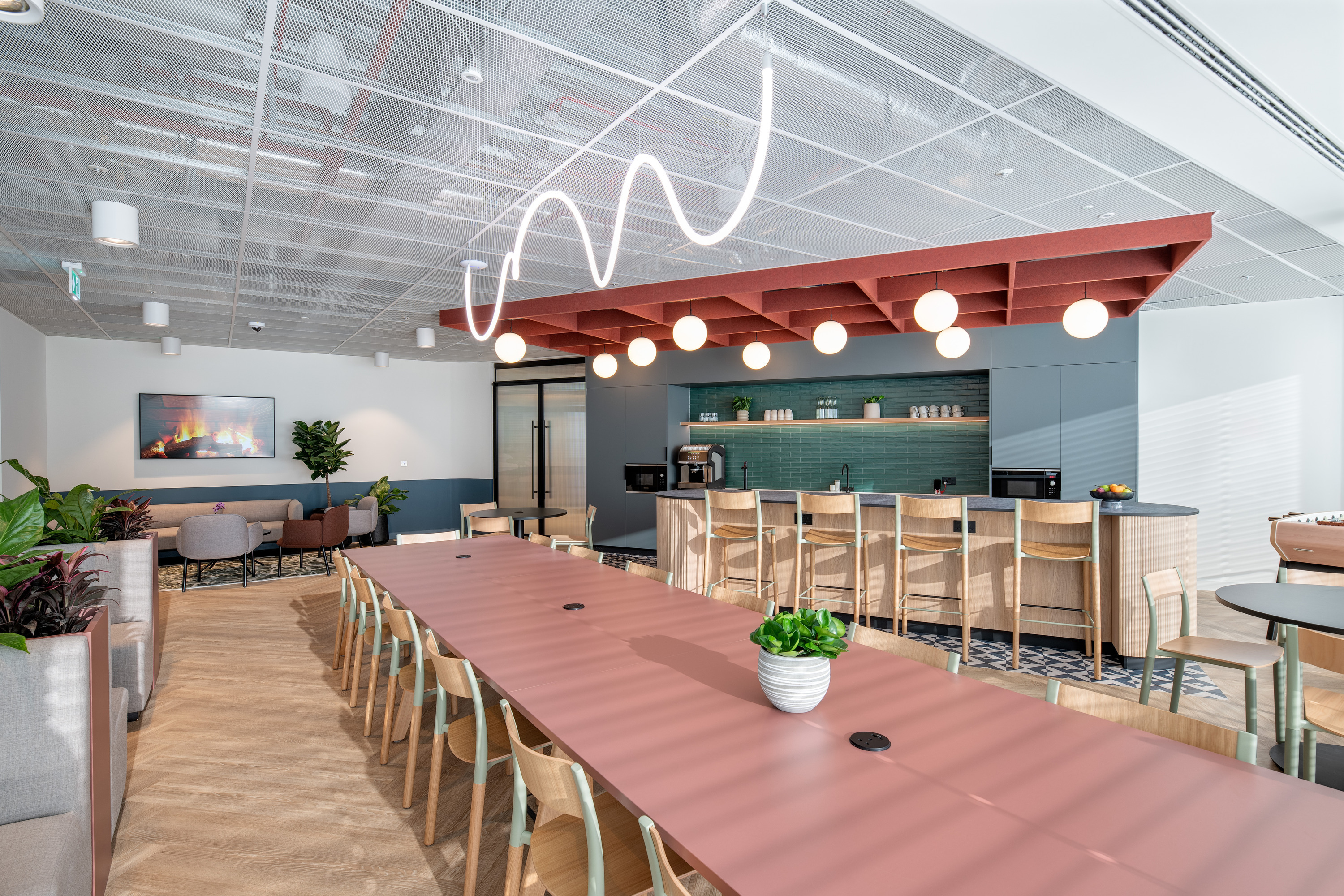 Teapoint area at CR International's headquaters