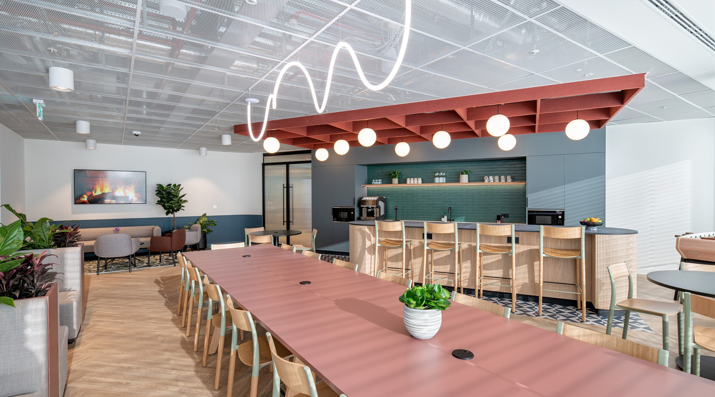 Teapoint area at CR International's headquaters