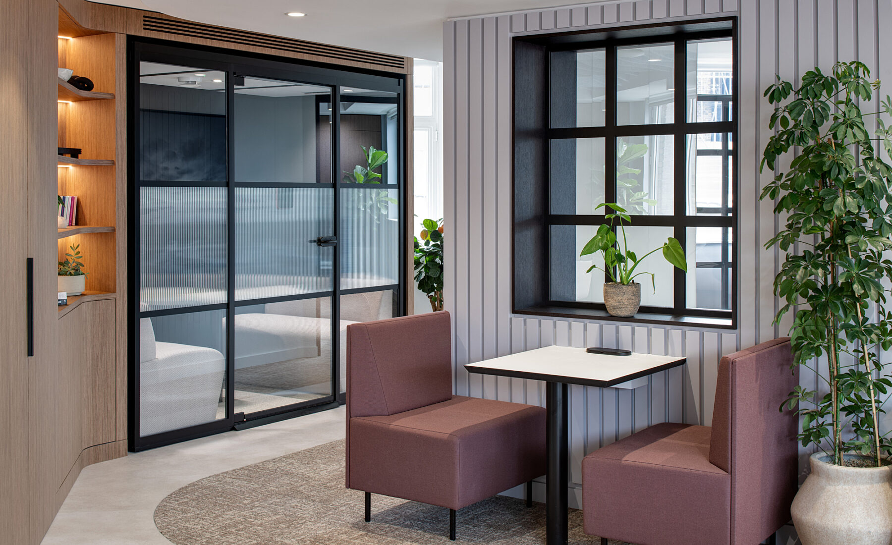Breakout spaces within an office area