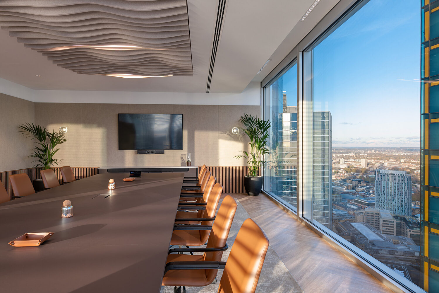 Meeting room with city views at CR International