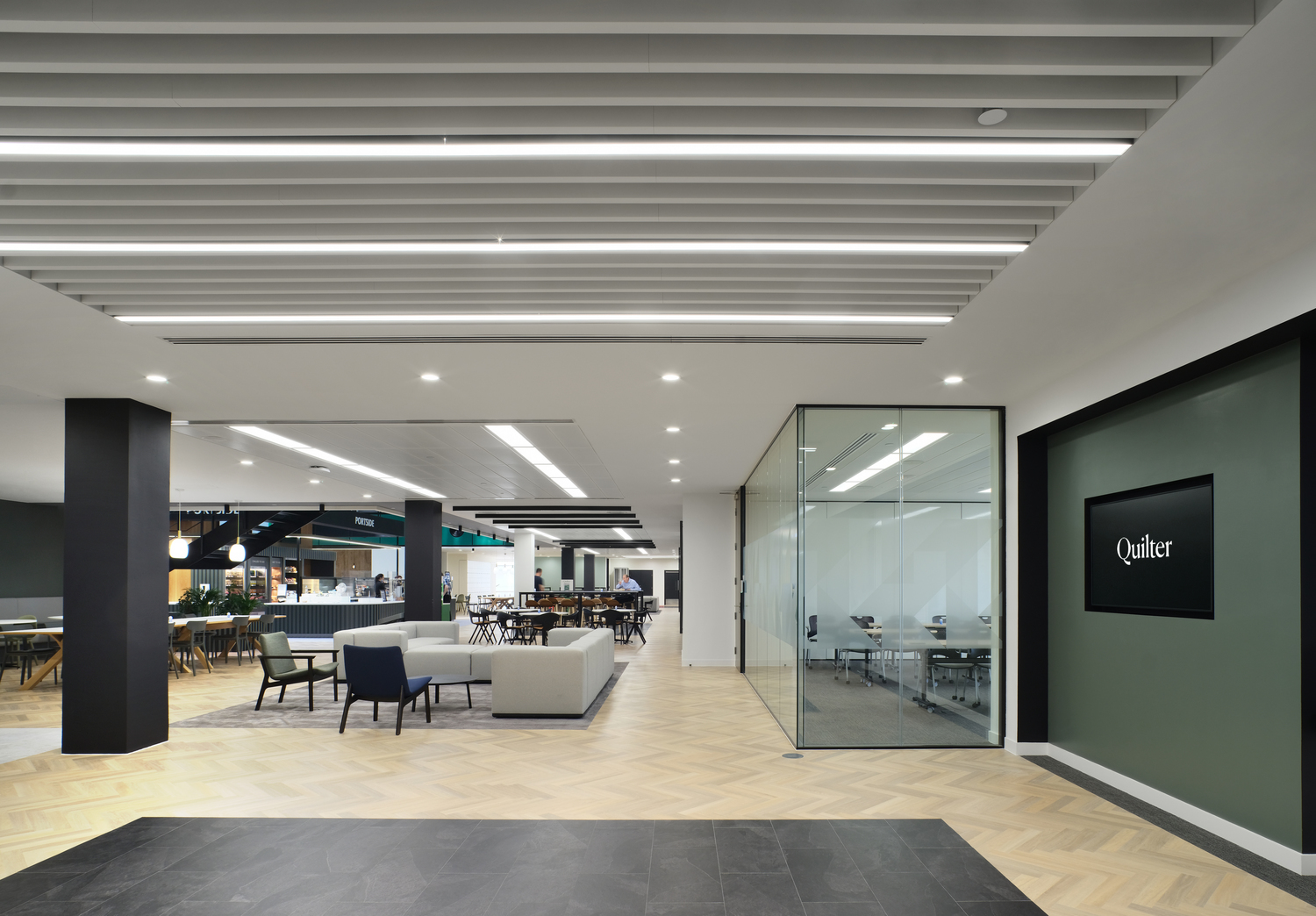 Super cool modern office and glazed meeting room