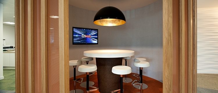 office design with flat screen TV intelligent use of space
