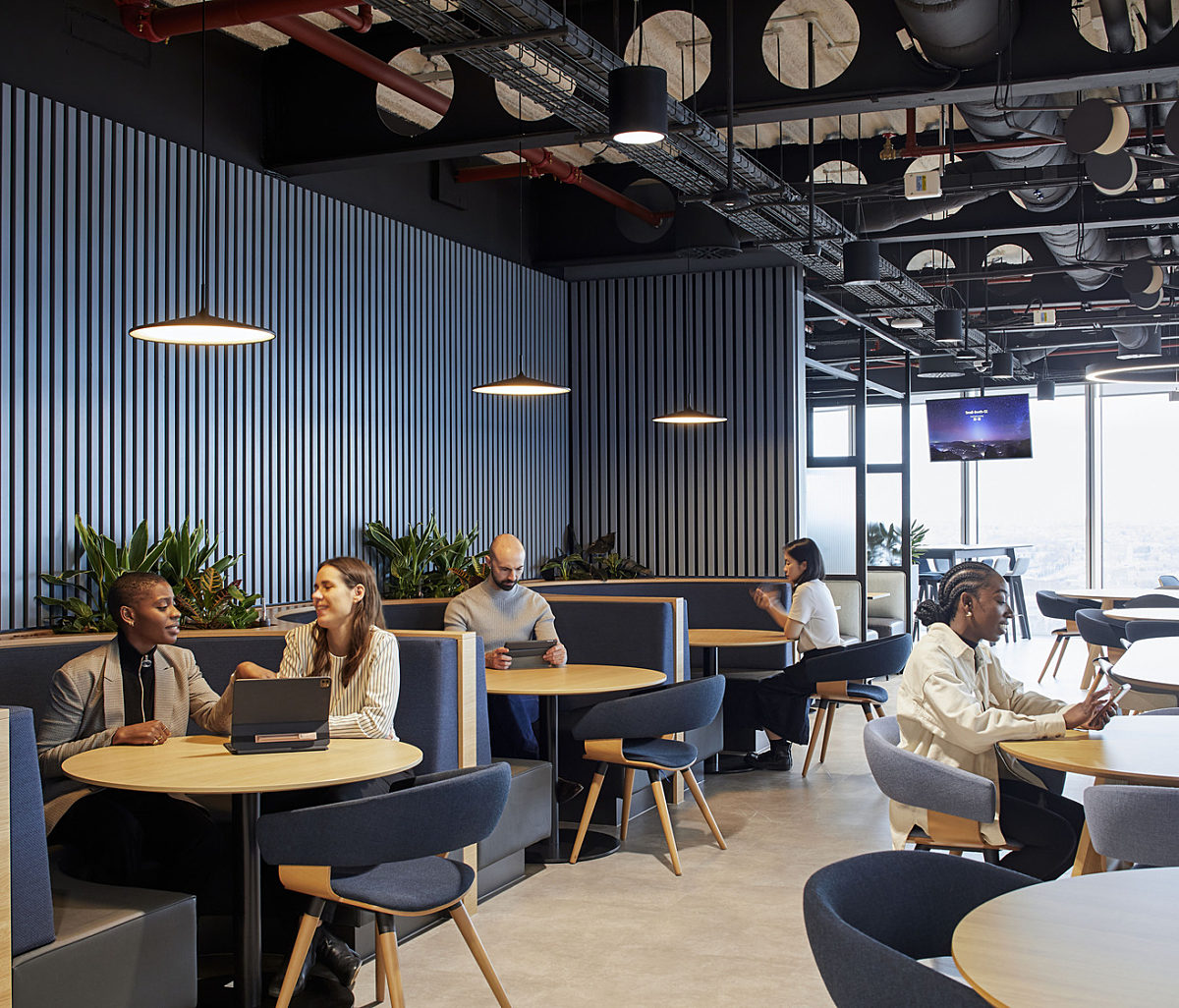 BT staff cafe with light channels and natural light