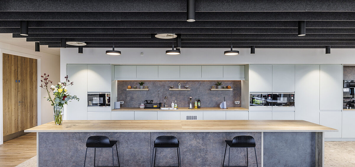 Arup coffee bar with timber finishes