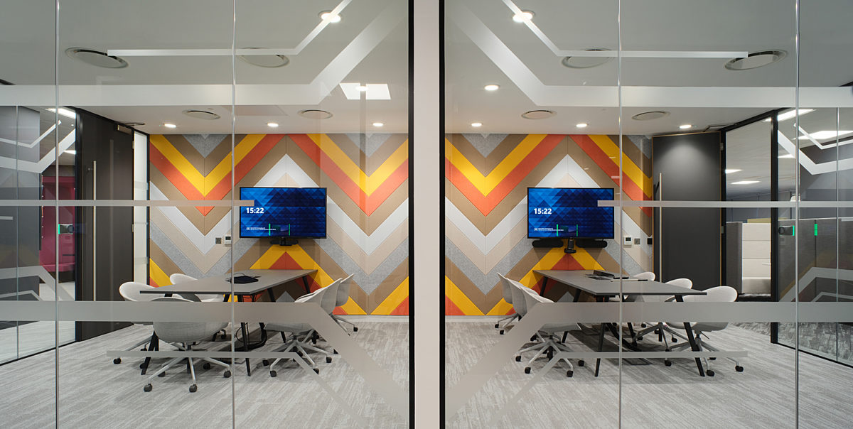 Glazed meeting rooms reflecting a dynamic brand