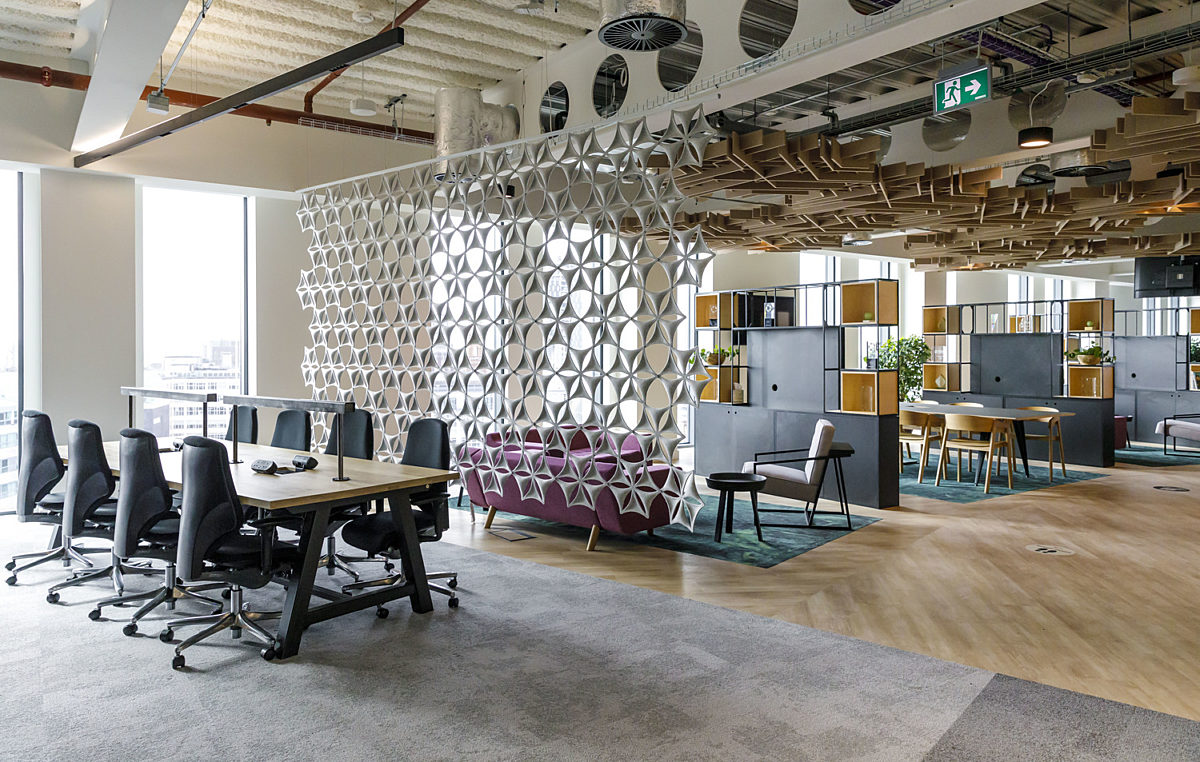 Office fit out using recycled materials