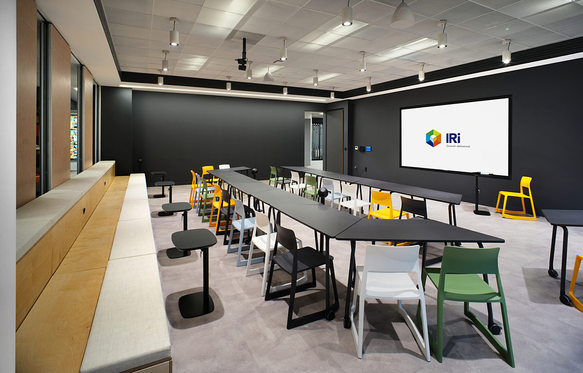 Conference room with dynamic seating advanced technology