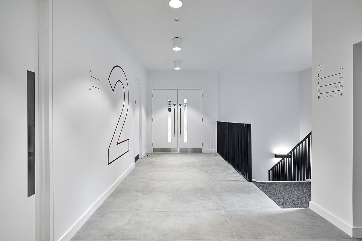 Airy corridor in CAT A office fit out