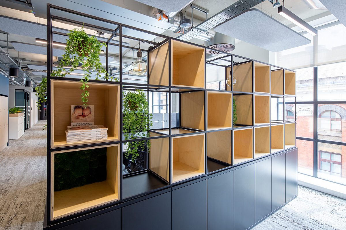 Box shelves in modern office fit out