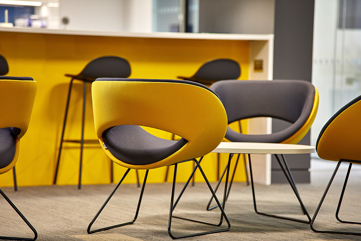 Bright yellow office furniture