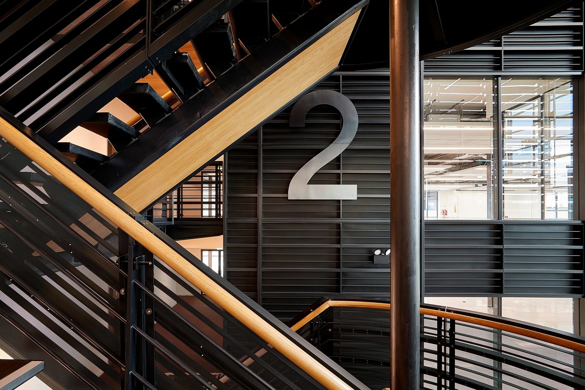 High quality finishes in office fit out stairwell