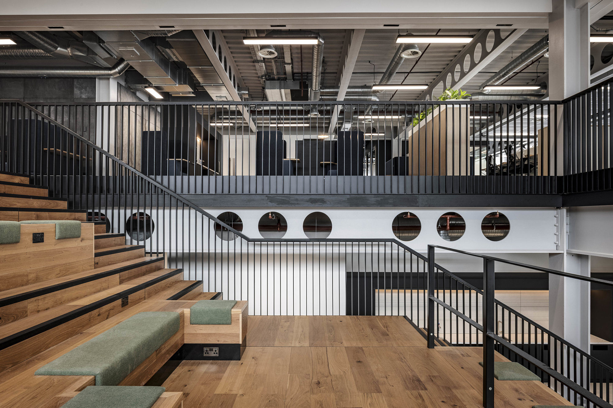 Multiple levels connecting office design and fit out