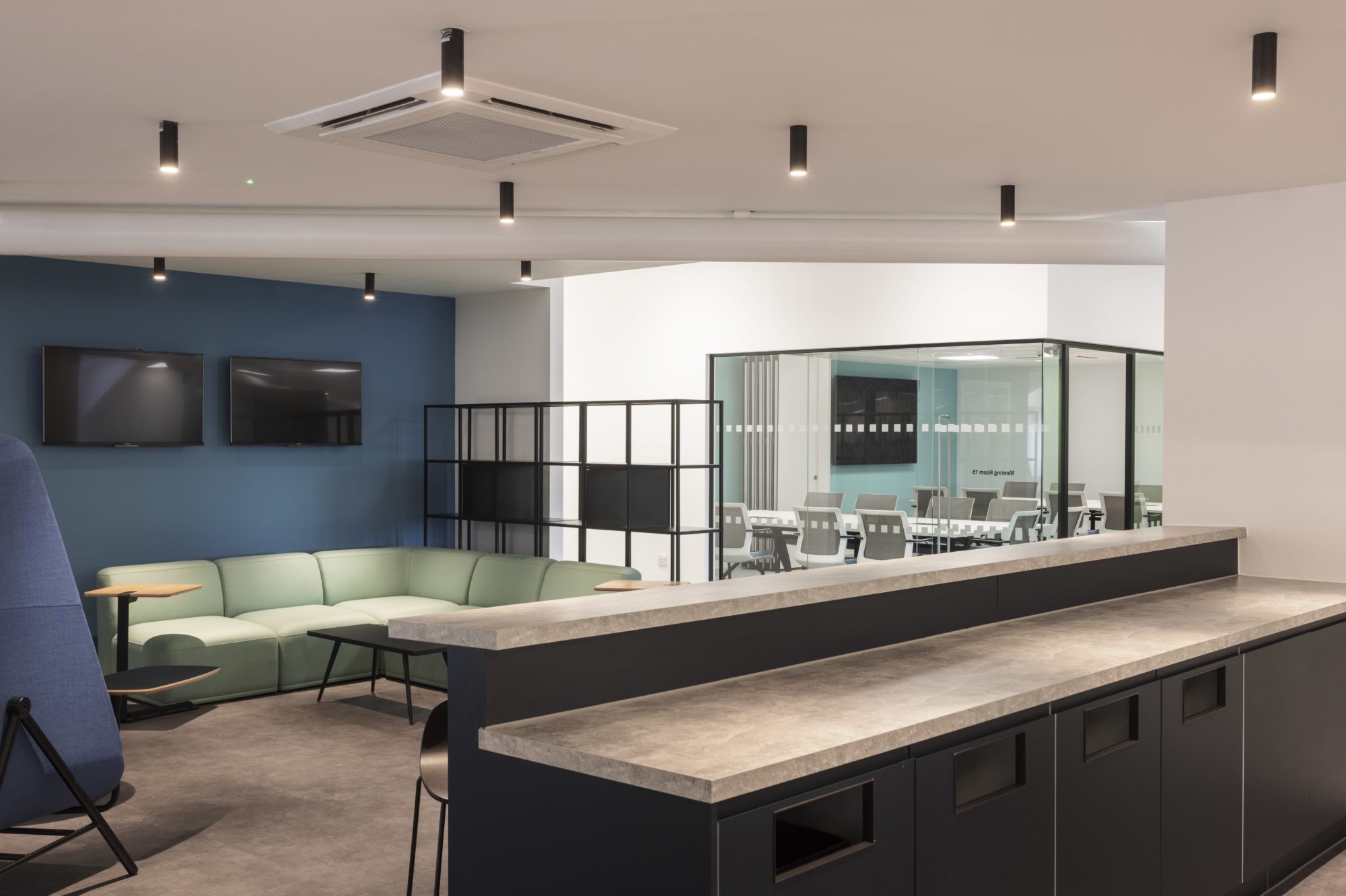 Office kitchen fit out with glazed meeting room