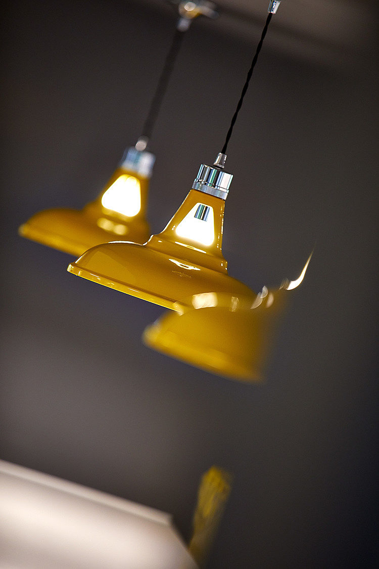 bright yellow pendant lighting
