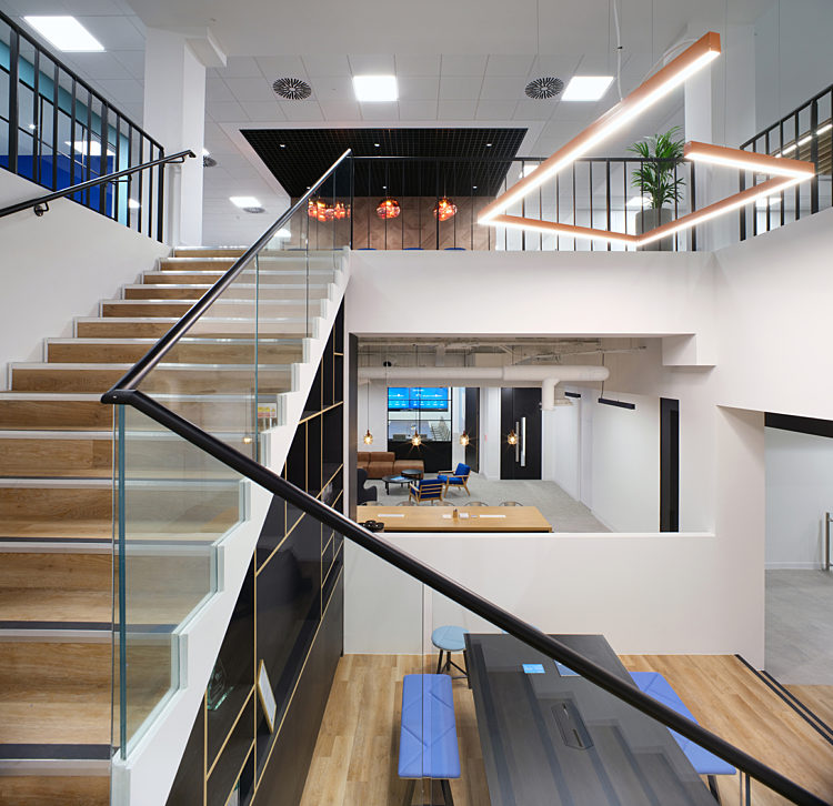 Feature staircase in office design