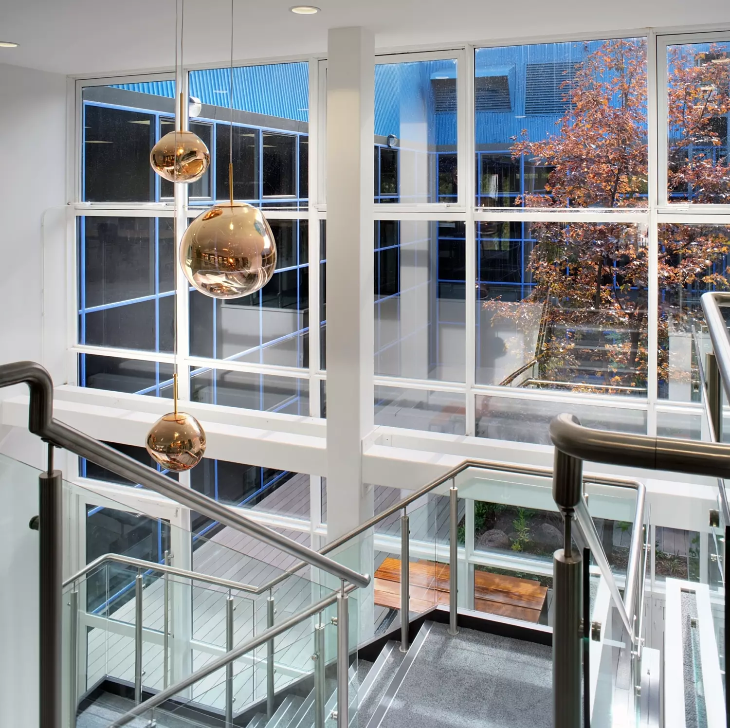 Modern stairwell in new office fit out
