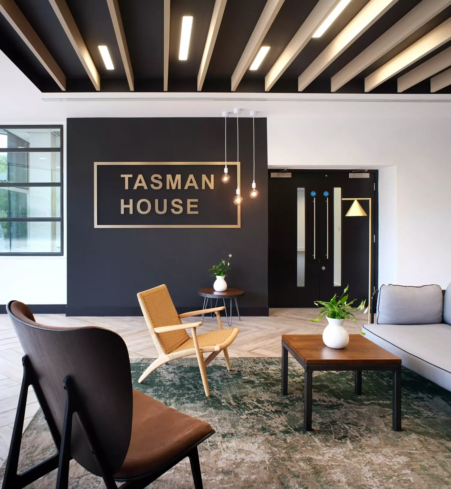 Stylish reception in modern office fit out