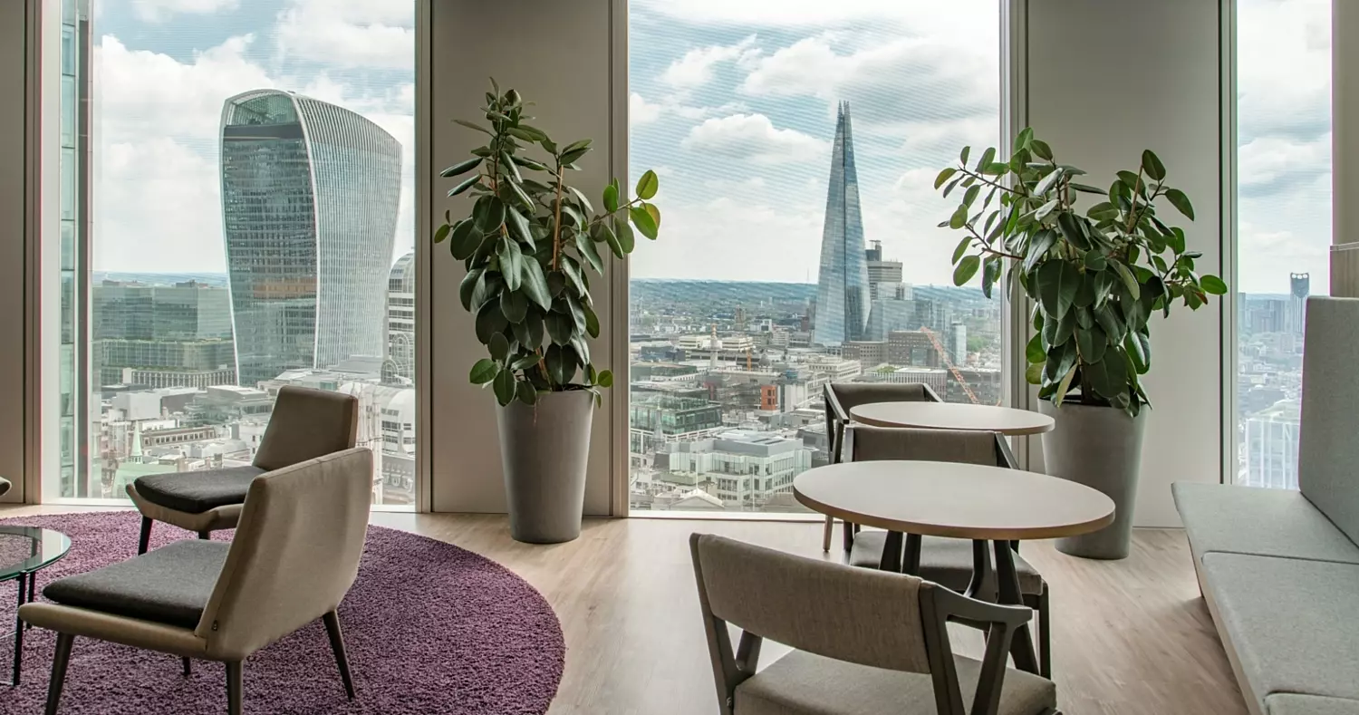 Office windows with London views