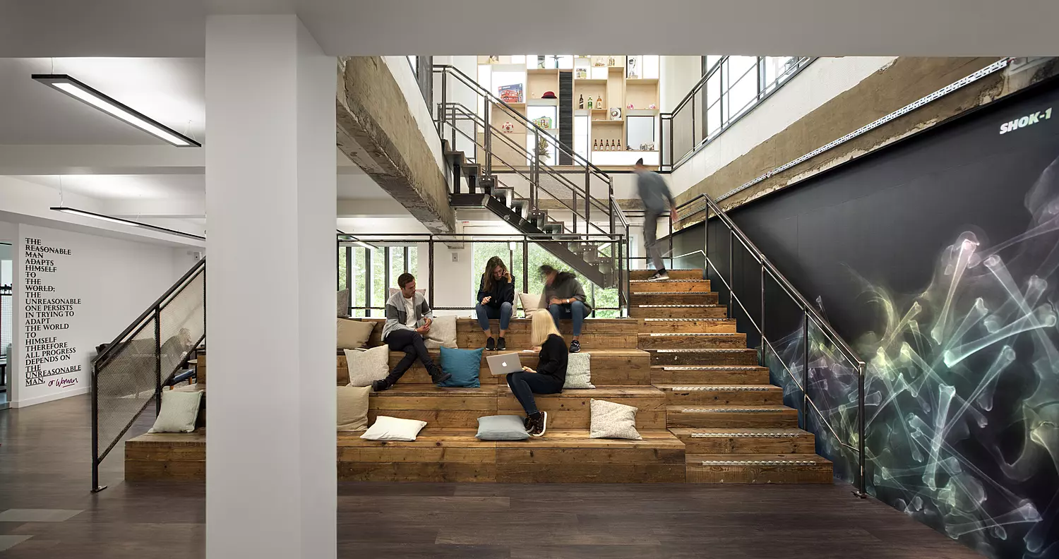 Collaboration at Anomaly's trendy office space