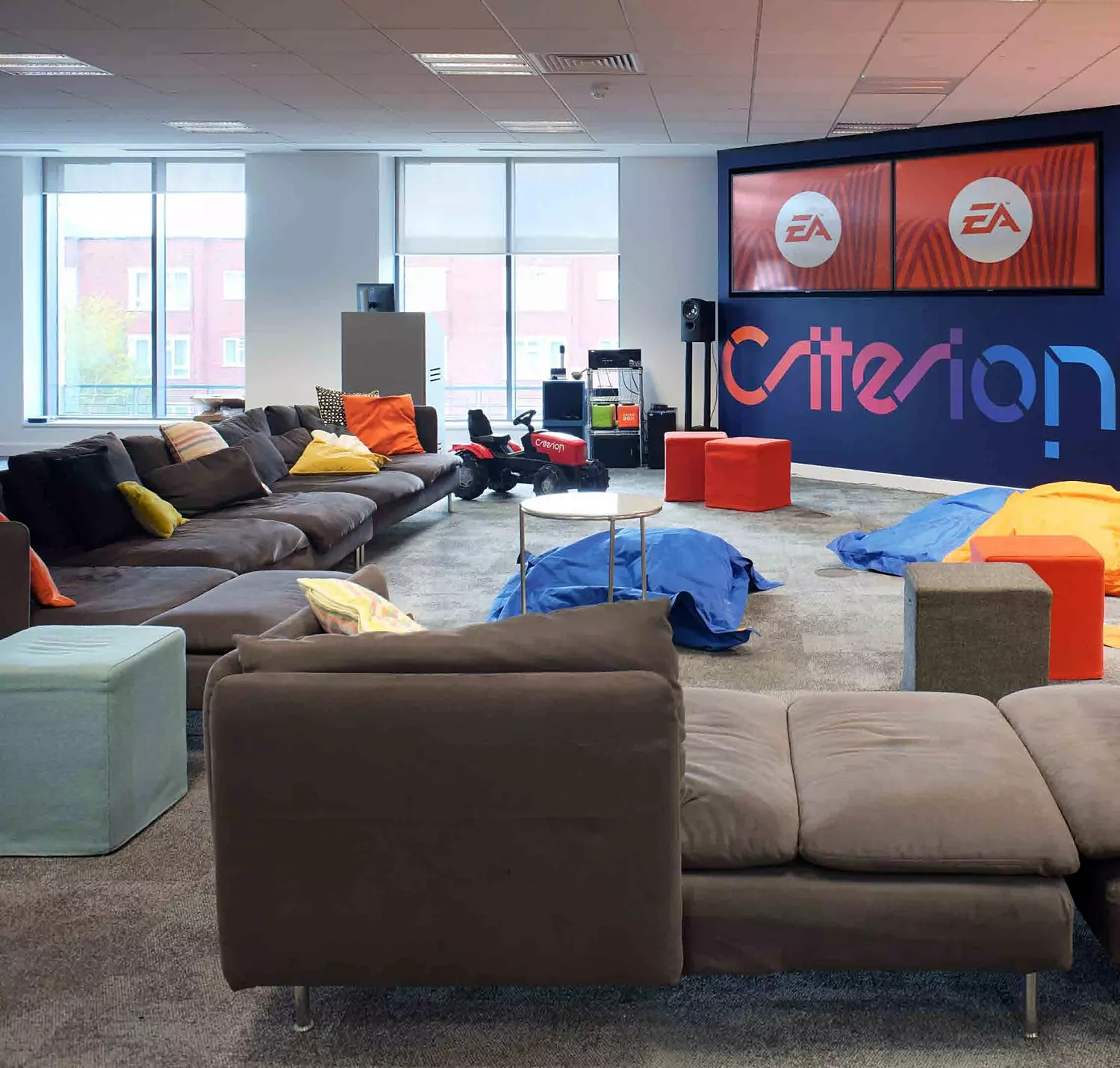 Breakout space with bean bags