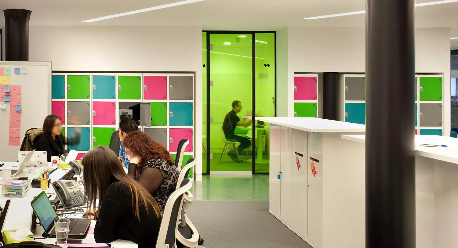 Office fit out with colourful design elements