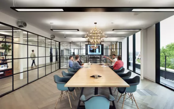 Anomaly's co-working inspired office meeting room design