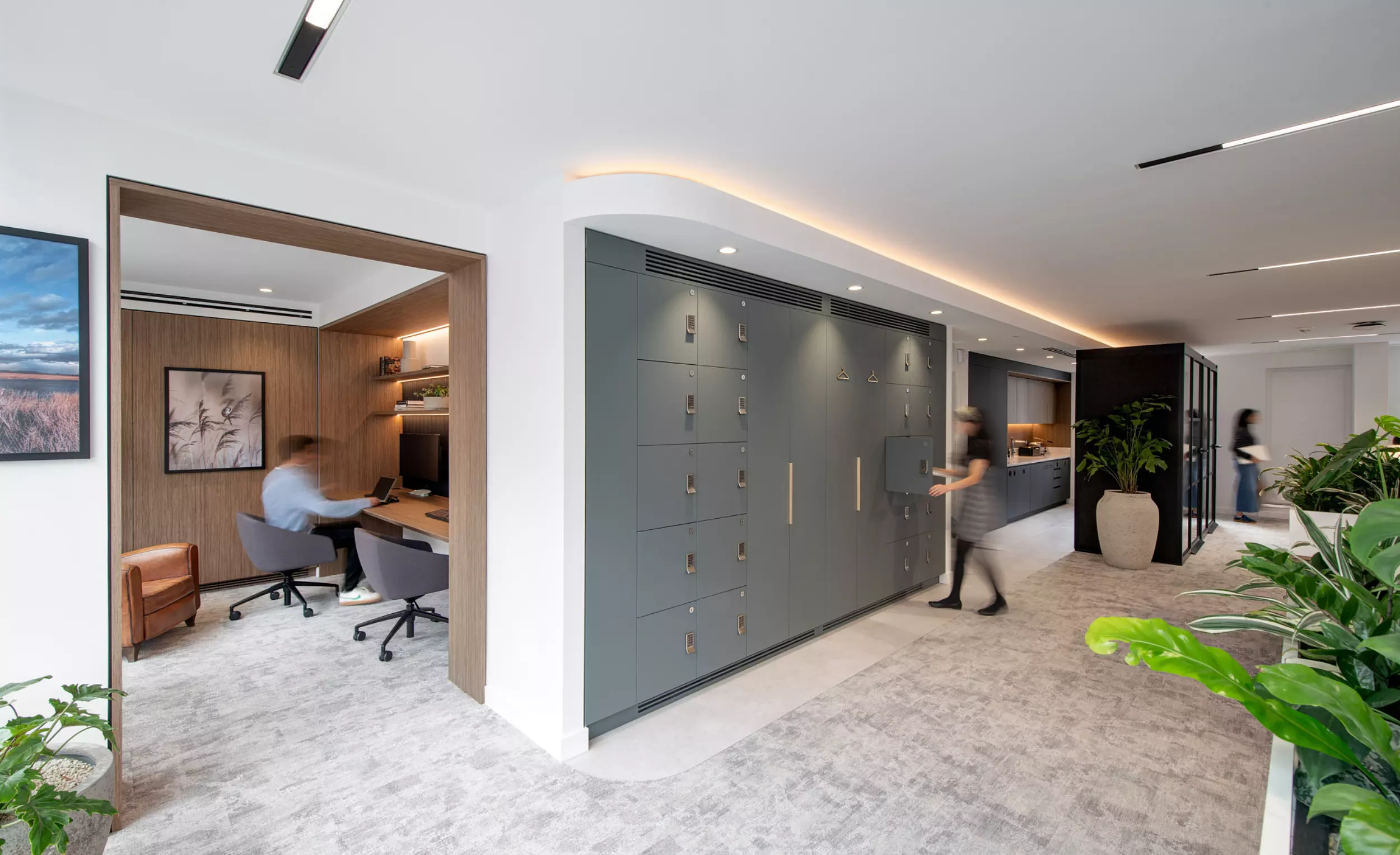 Trendy locker design in the office