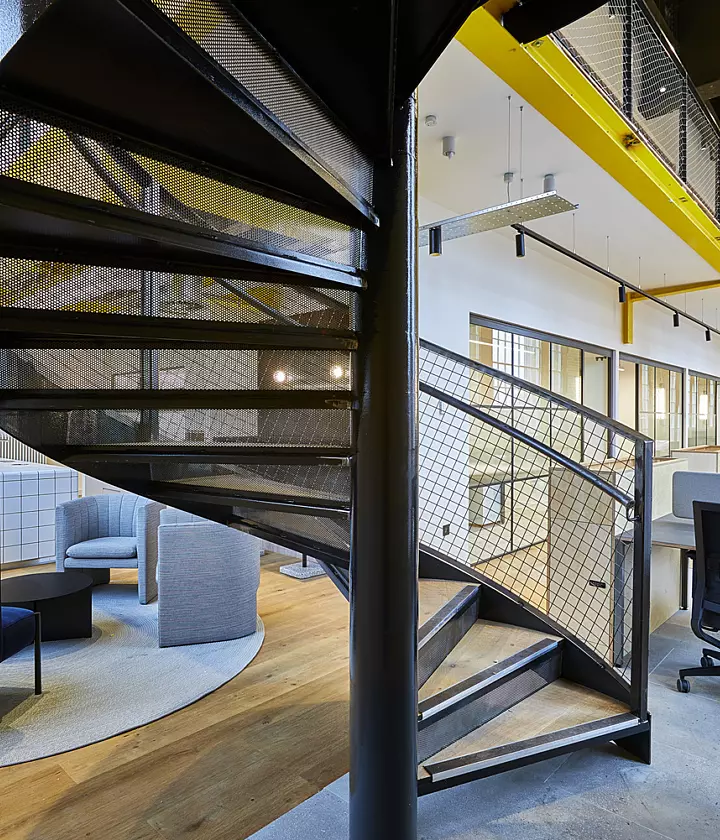 Spiral staircase in Clockwise Bristol fit out