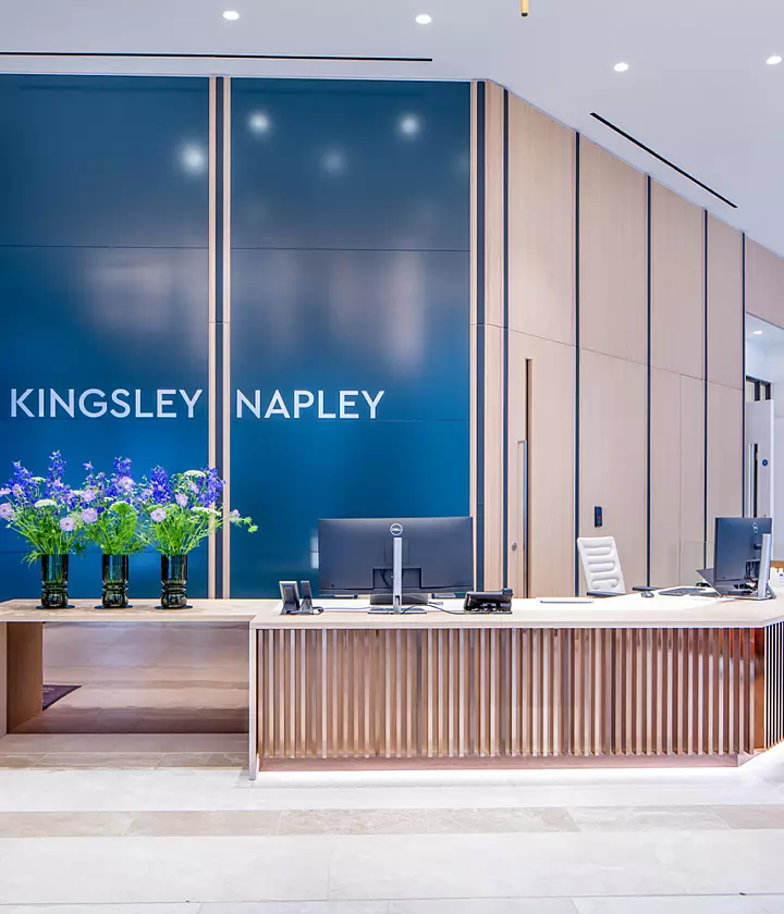 Kingsley Napley reception fit out