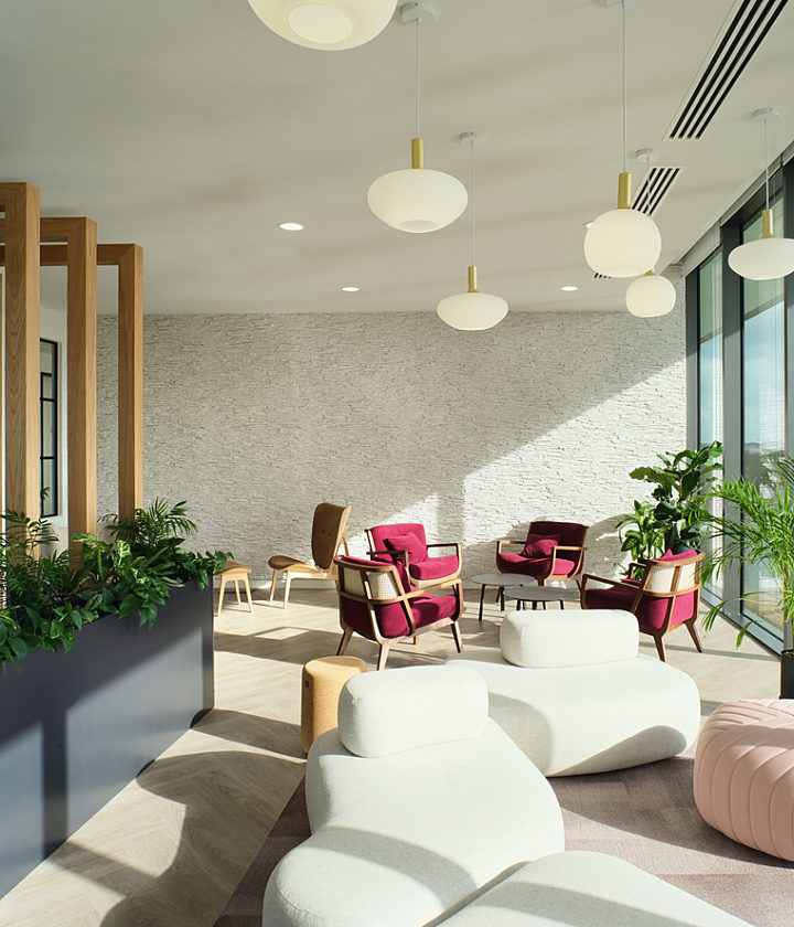 Comfortable seating in a sociable office design