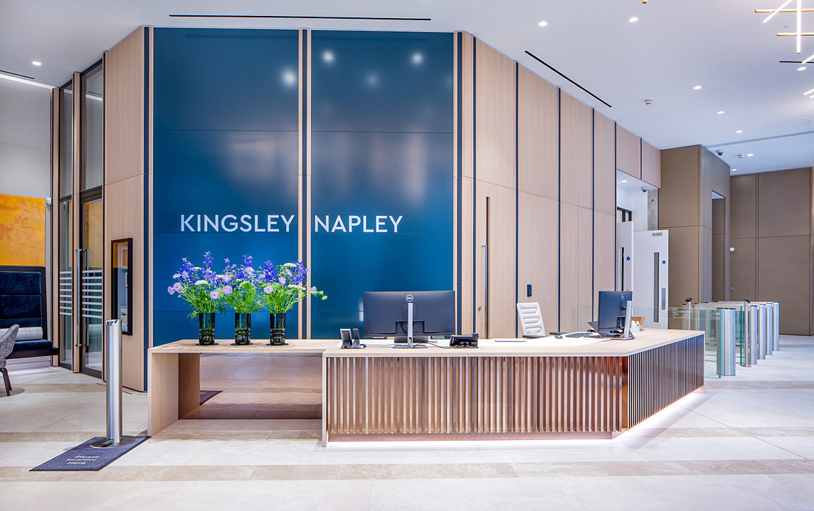 Kingsley Napley reception fit out