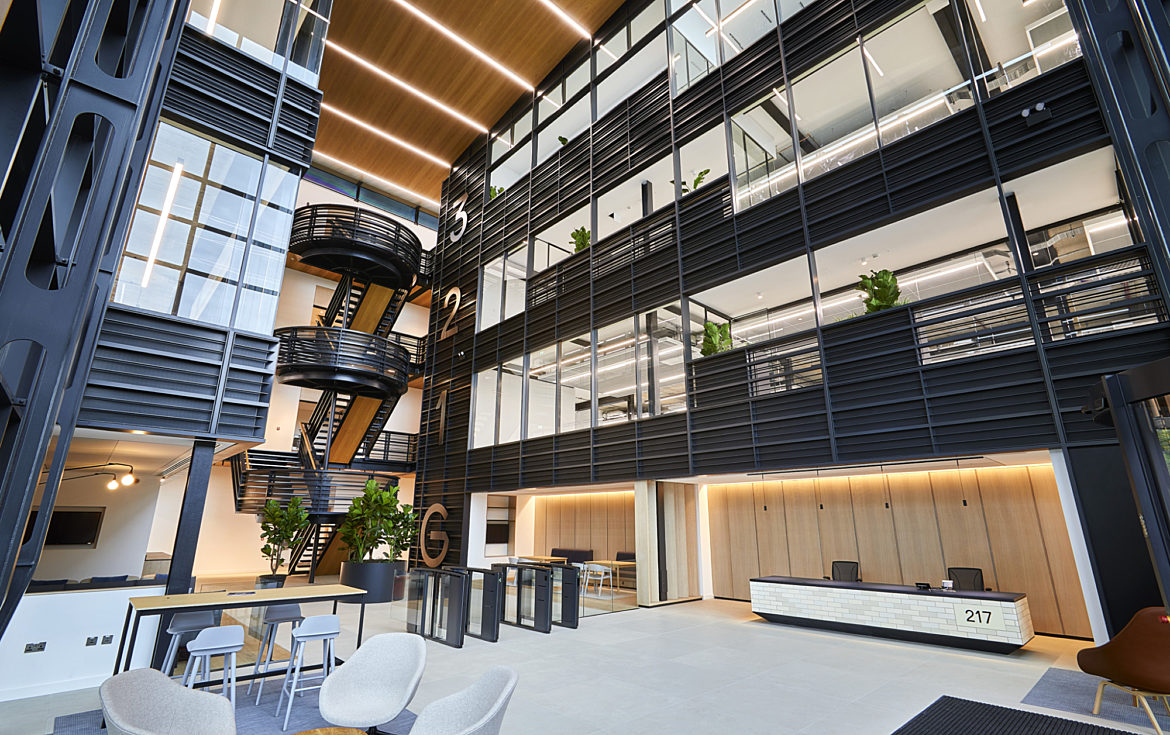 Modern stylish office fit out and atrium