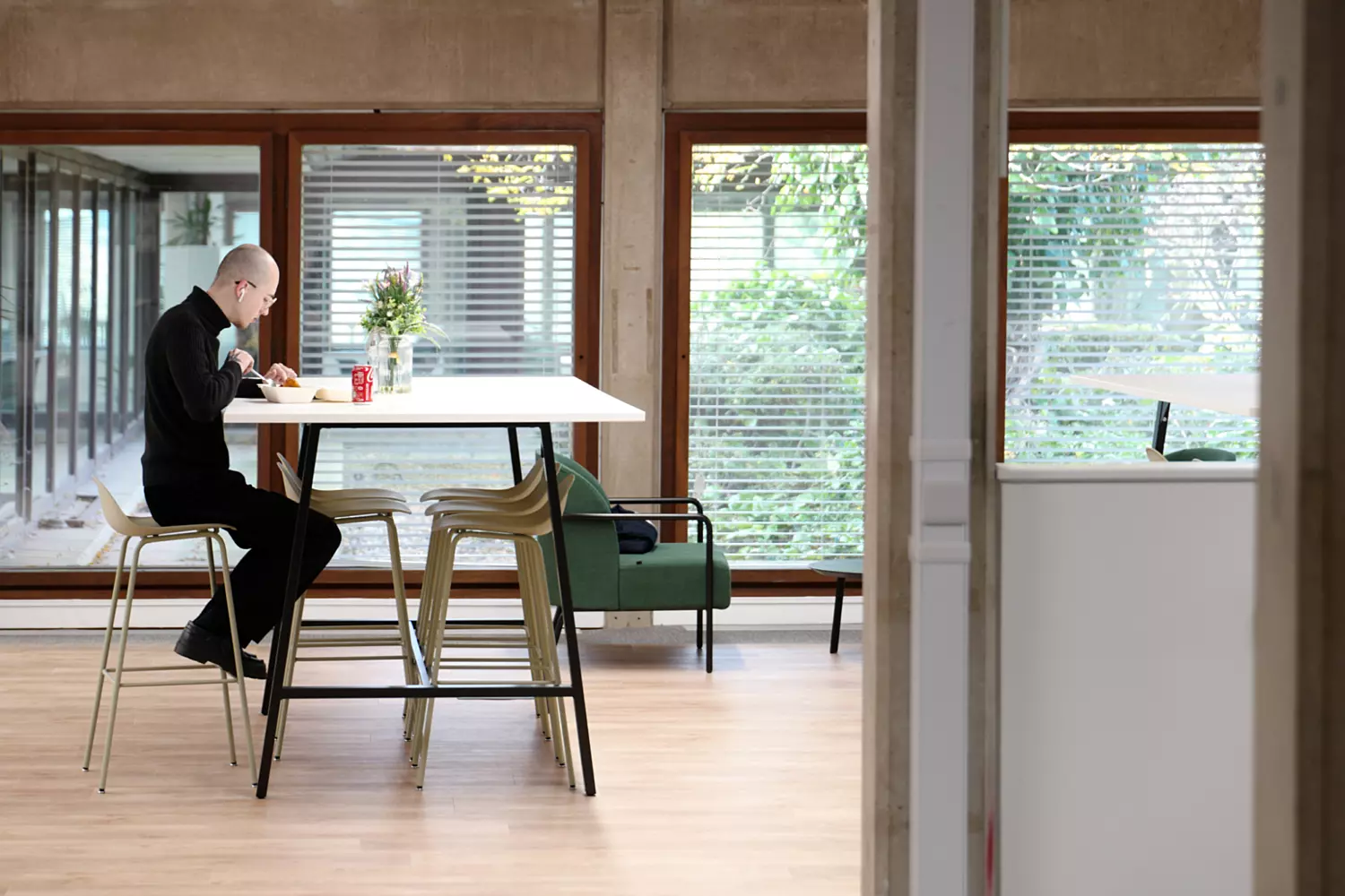 High chair seating gives office variety