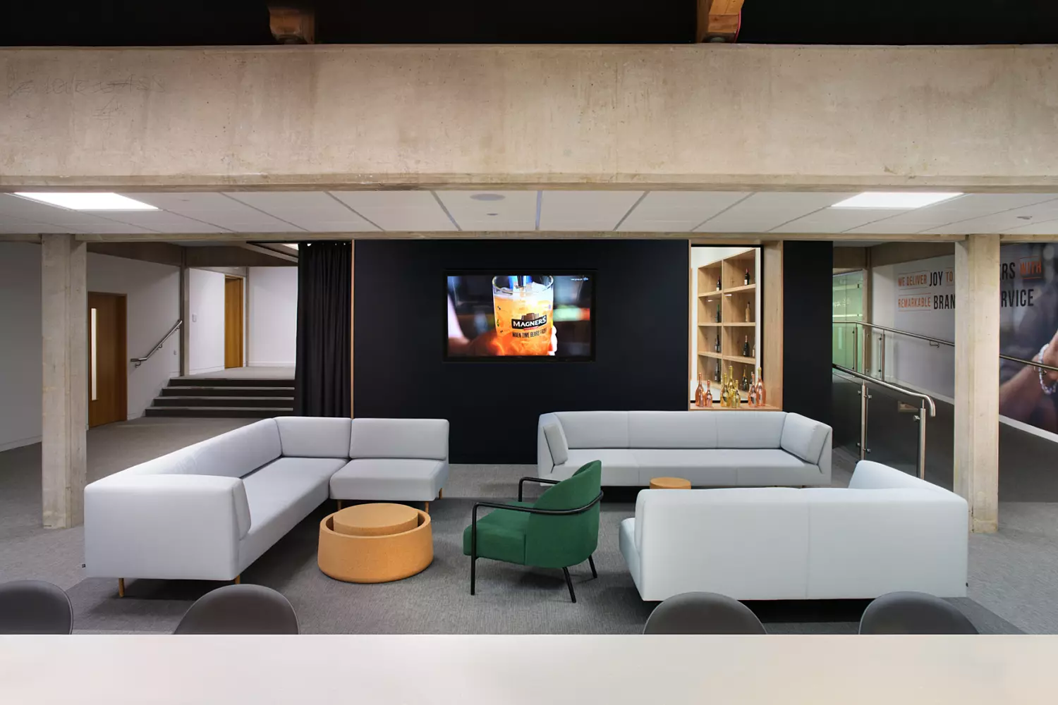 Sofa seating at C Cs new office