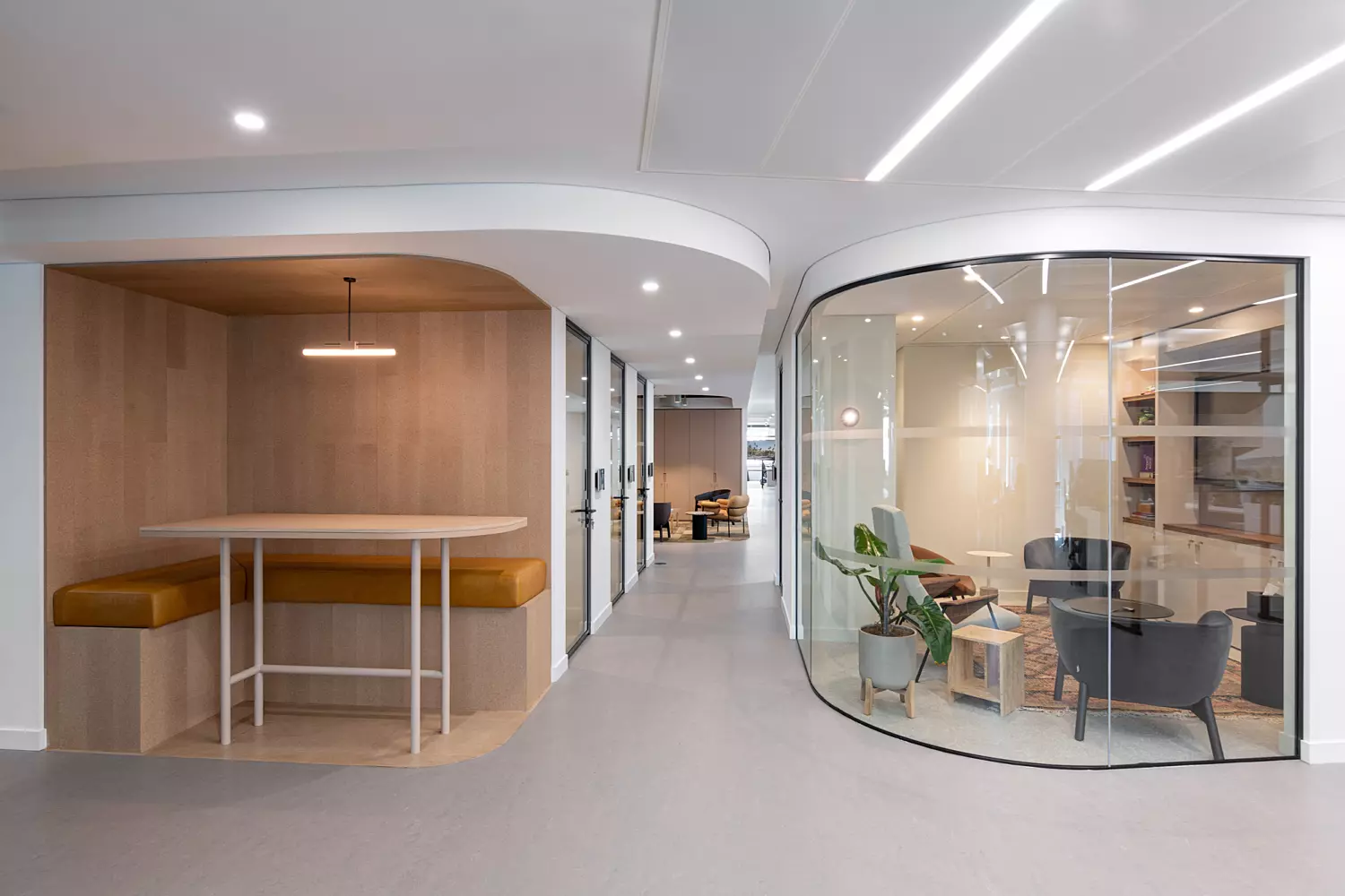 Modern office meeting rooms and touchdown space