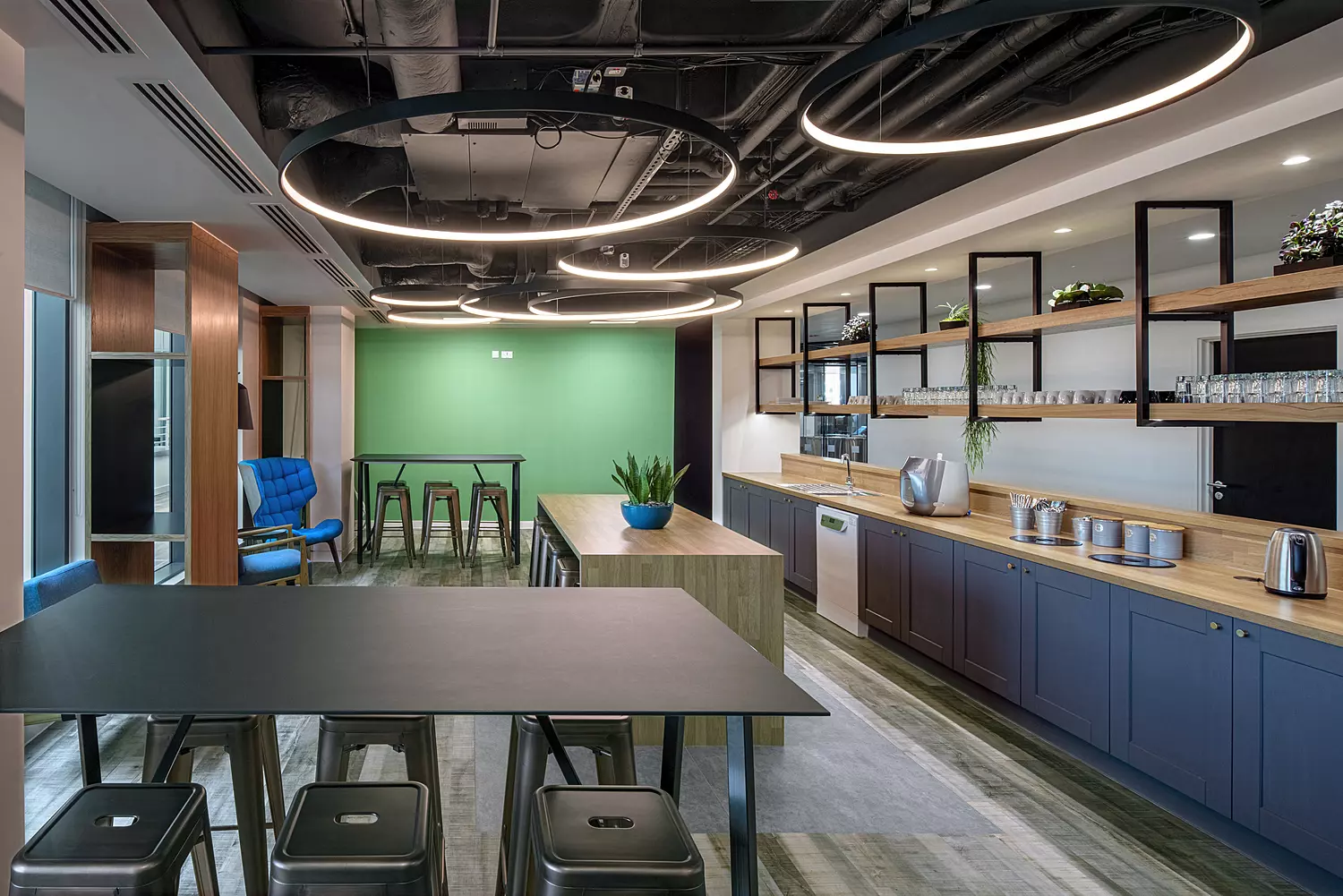 EA Modern and colourful office kitchen refurbishment