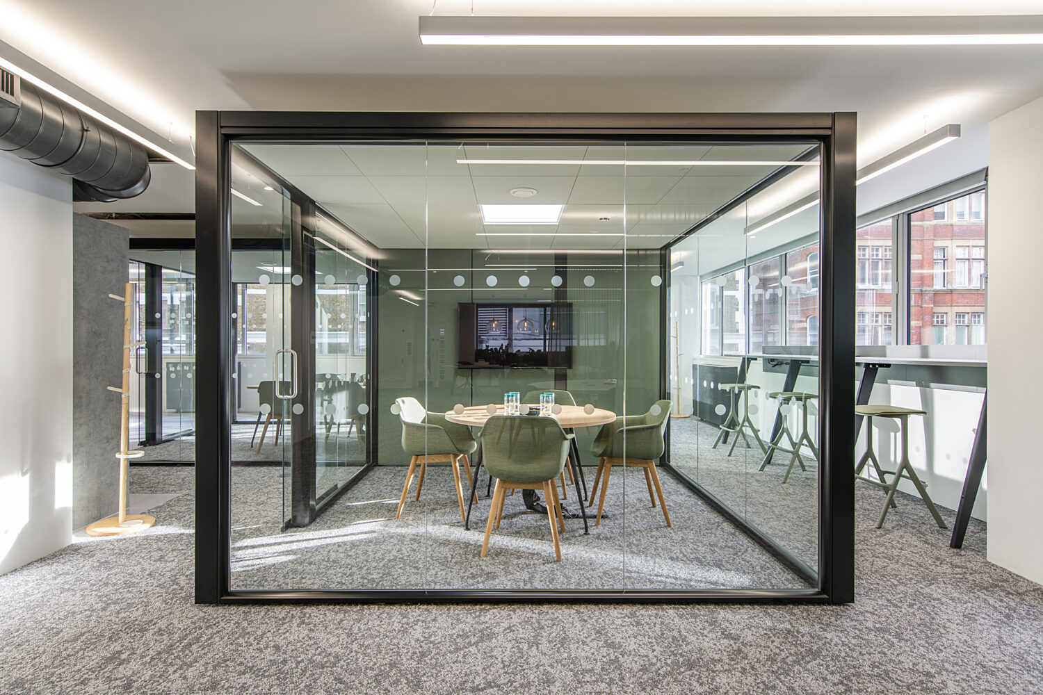 Transparent meeting room in London office
