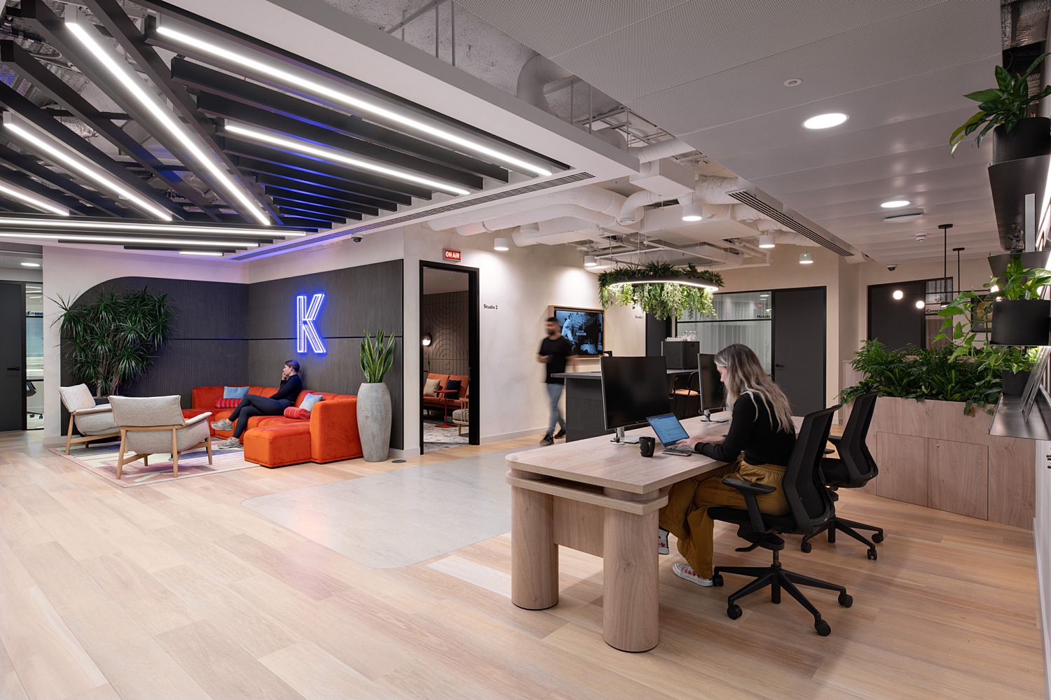 Reception space at Kobalt with people