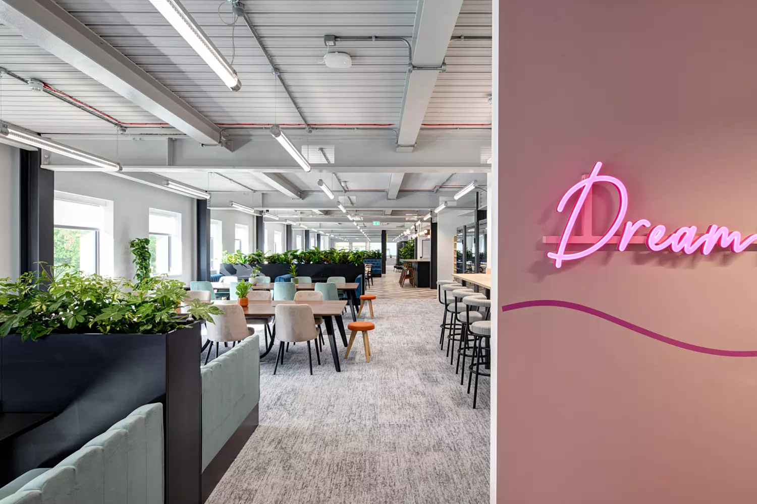 Pastel tones in New Looks new office