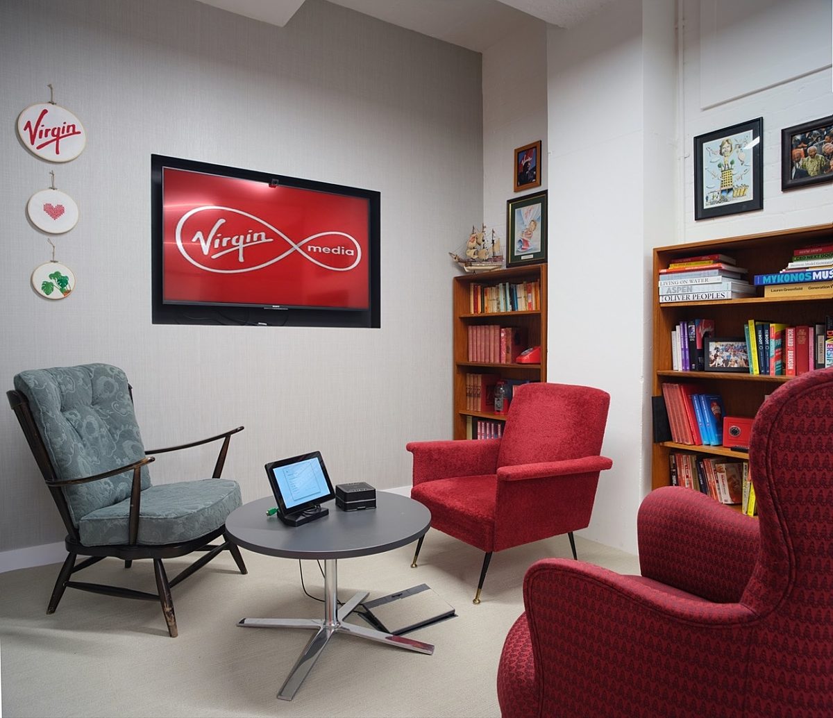 Virgin Red chairs in meeting room design