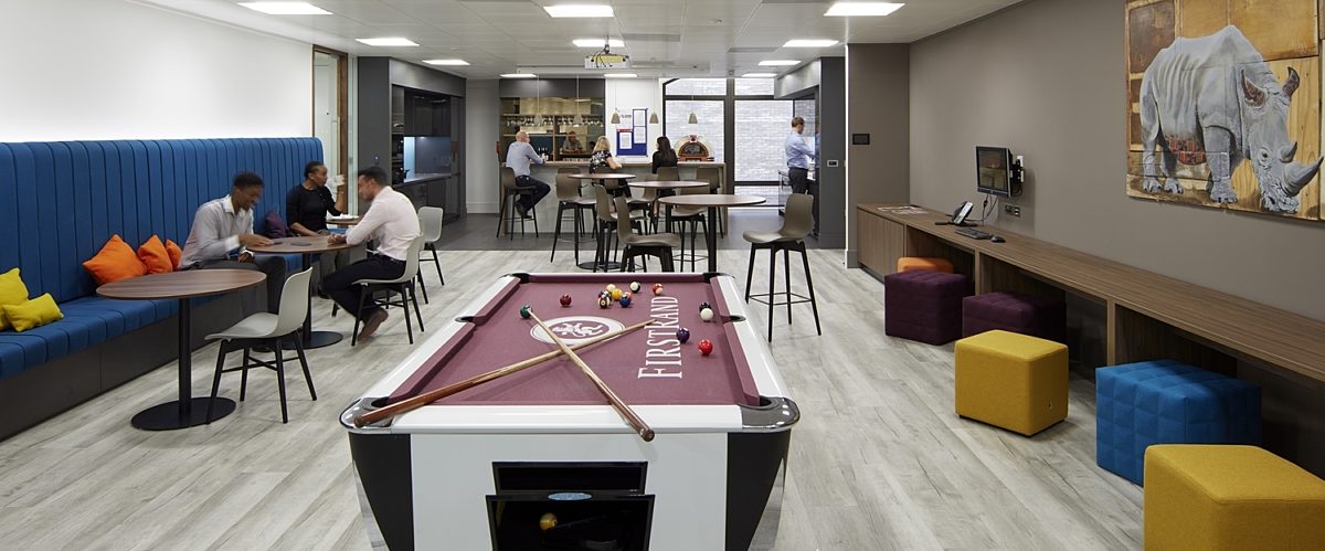 FirstRand pool table in office communal area