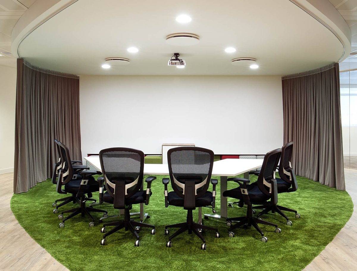 Artificial grass in meeting room
