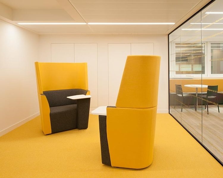 yellow acoustic meeting room