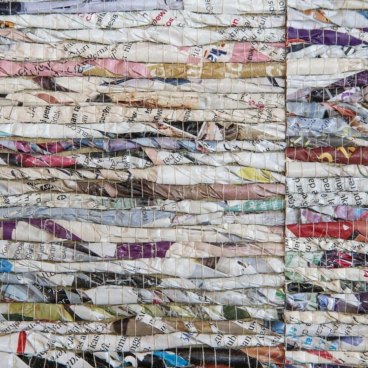 Textured wall from recycled materials