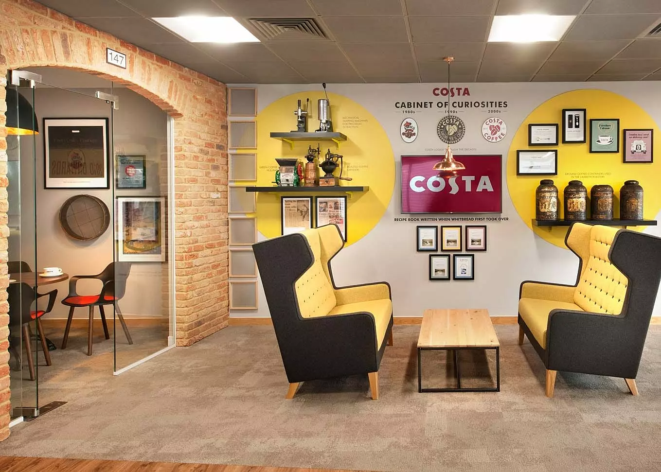 Costa's cafe inspired breakout space