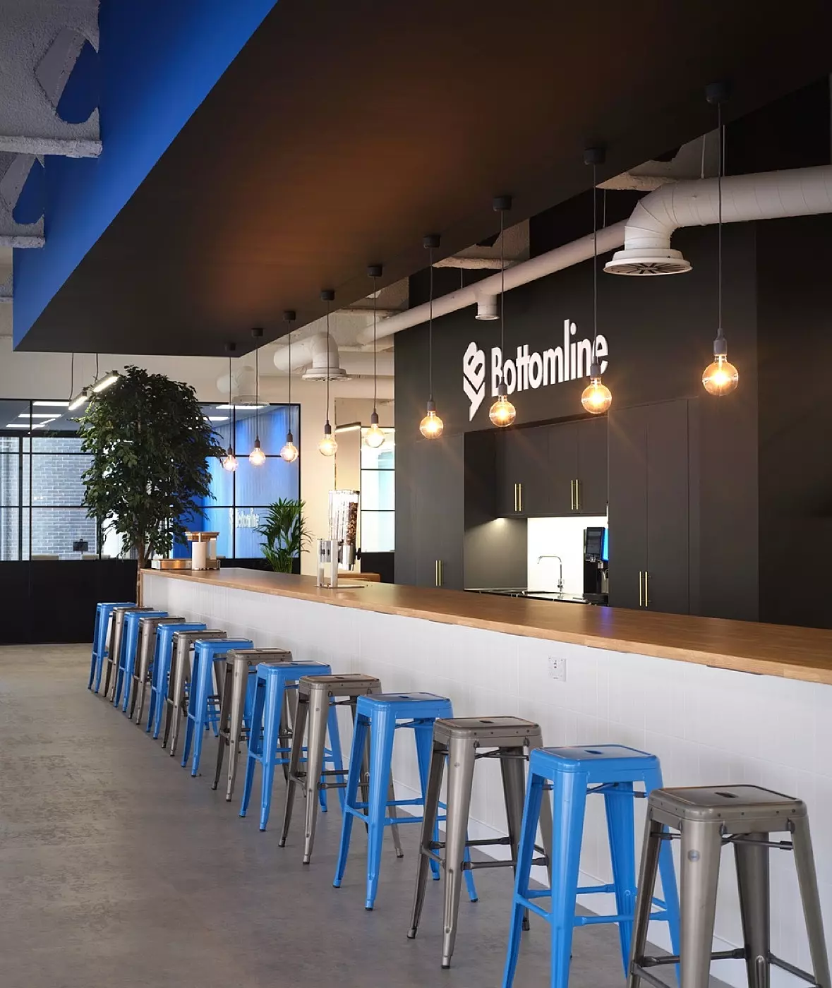 Bottomline Technologies' breakfast bar in modern office design